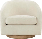 CHITA Swivel Accent Chair, FSC Certified Upholstered Fabric Barrel Chair for Living Room, Fully Assembled, Cream