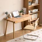 YESWOOD Solid Wood Desk, Mid Century Modern Computer Desk, Office Desk with Drawers for Home Office Study Vanity 47.24" W