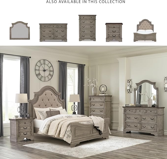 Signature Design by Ashley Lodenbay Casual 3 Drawer Night Stand with USB Charging Ports, Antique Gray