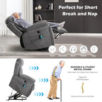 Large Power Lift Recliner Chair with Massage and Heat for Elderly, Wide Padded Recliner with 2 Cup Holders, Side Pocket & USB Charger(1, Dark Gray)