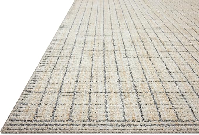 Loloi Amber Lewis Bexley Collection BEX-04 Slate/Natural 2'-7" x 10'-0" Runner Rug Neutral, Textured, Living, Bedroom, Dining, Carpet