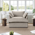 Oversized Cloud Modular Sectional Sofa, Comfy Down Filled Cloud Couch with Removable Cover, Deep Seat Armchair, Single Sofa Chair, Sectional Couches for Living Room, Light Gray