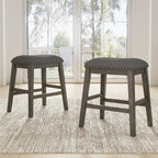 Signature Design by Ashley Caitbrook Rustic 24.4" Counter Height Upholstered Barstool, 2 Count, Gray