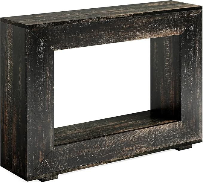 LITTLE TREE 47 Inches Console Table, Sofa Table with Storage, Modern Entryway Table for Hallway, Narrow Long Sofa Entryway Table for Living Room, Black