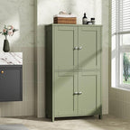 Shintenchi Bathroom Storage Cabinet with Doors and Shelves, Floor Cabinets for Washroom Furniture, Laundry Room, Organization with Adjustable Shelf, Green