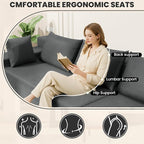 LEVELEVE 107" Cloud Sectional Couch with Deep Seat，Modern Modular Sofa with L-Shape Chaise，No Assembly Required, Upholstered Couches for Living Room Bedroom(Light Gery,Right Facing Chaise)