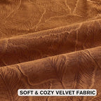 FUTEI Rust Velvet Throw Pillow Covers 18x18 Inch Set of 2,Soft Embossed Leaf-Relief Textured Cushion Cases,Natural Home Decor for Couch Living Room