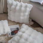 Neelvin Cream White Faux Fur Cozy Soft Double-Sided Decorative Throw Pillow Covers 20x20 inch Set of 2,Velvet Pillowcase Cushion Case for Sofa Couch