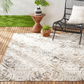 Nicole Miller New York Patio Sofia Juniper Indoor/Outdoor Area Rug, Ivory/Mustard, 7'9"x10'2" Rectangle, Rectangular
