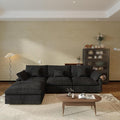 JACH L-Shaped Sectional Couches for Living Room, Cloud Sectional Couch with Deep Seat, Modular Sectional Sofa with Chaise, Covers Removeable & Washable, Sofas Furniture for Living Room, Black