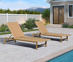 PURPLE LEAF Patio Chaise Lounge Rattan Chair Set of 2 Outdoor Pool Adjustable Recliner Wicker Chairs for Outside Woven Furniture Tanning Poolside Lounger Sand Brown