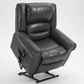 Luxlen Power Lift Recliner Chair for Elderly, Dual Motor Massage Recliner with Lumbar Heat, Heavy Duty Motion Mechanism Lift Chair with Charge Ports, Faux Leather - Gray