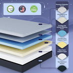 Celestial Sleep Gel Memory Foam Mattress in a Box, Made in The USA, CertiPUR-US® Certified Foam, Oeko-Tex, and Fiberglass-Free Certified Bed, 10 inch Medium - King