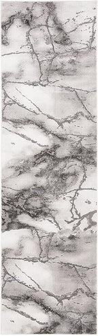SAFAVIEH Craft Collection Runner Rug - 2'3" x 8', Grey & Silver, Modern Abstract Design, Non-Shedding & Easy Care, Ideal for High Traffic Areas in Living Room, Bedroom (CFT877G)