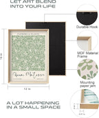 HesenDot Framed Matisse Sage Green Wall Art,William Morris Canvas Wall Decor,16x12IN High Framed Wood Design Prints,Minimalist Classic Decor Aesthetic for Living Room,Bedroom,Bathroom Set of 3