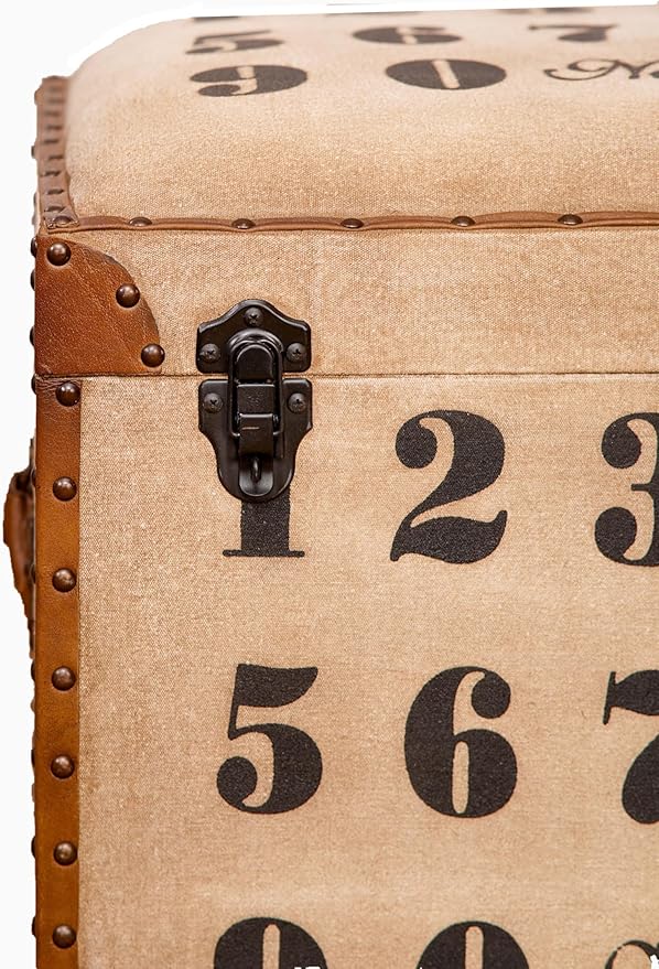 Square Shaped Wood & Leather Handmade Eco-Friendly Brown Seating Box Pouf - Square Shape Box Pouf, 20"x20"x21", Plain Solid Box Pouf, Wood & Leather Box Pouf, Leather Seating Box AH02