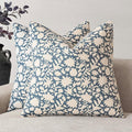 Foindtower Set of 2 Decorative Neutral Floral Throw Pillow Covers Accent Farmhouse Cushion Covers Boho Vintage Pillowcase for Couch Sofa Bedroom Living Room Home Decor,24×24 Inch,Dusty Blue