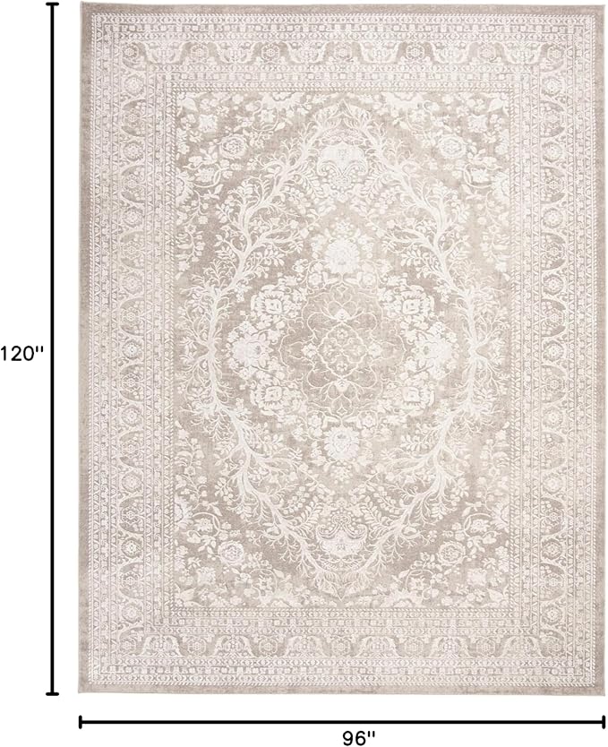 SAFAVIEH Area Rug 8x10 - Reflection Collection - Large - Beige & Cream, Non-Shedding & Easy Cleaning, Ideal for Living Room, Bedroom, Dining Space (RFT668A)