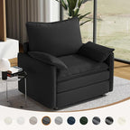 Vesgantti 40" Single Seat Sofa, Comfy Cloud Couch Deep Seat Upholstered Couch Chenille Modern Sofa with Armrest Pillow, Easy Assembly for Living Room, Bedroom and Apartment, Black