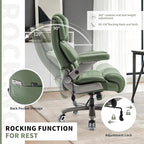 Big and Tall Office Chair 700lbs- Large High Back Executive Computer Desk Chair with 3D Flip-Up Arms, Adjustable Lumbar Support, Extra Wide Plus Size Seat, Heavy Duty Metal Base & Quiet Rubber Wheels