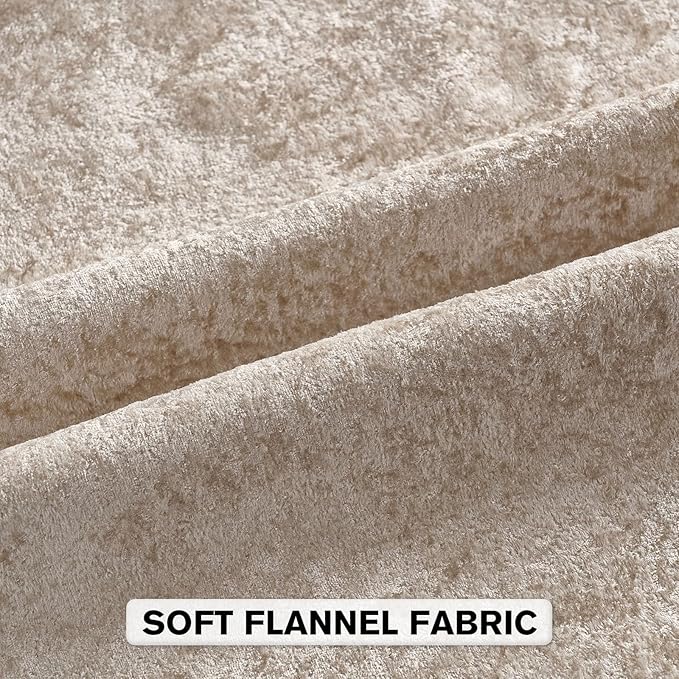 FUTEI Beige Flannel Throw Pillow Covers 12x20 Inch Set of 2,Soft Dimensional Textured Lumbar Pillow Cases,Modern Home Decor for Couch Living Room