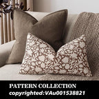 Foindtower Set of 2 Decorative Neutral Floral Lumbar Throw Pillow Covers Accent Farmhouse Cushion Covers Boho Vintage Pillowcase for Couch Sofa Bedroom Living Room Home Decor,12×20 Inch,Brown