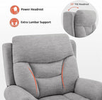 MCombo Triple Motor Power Lift Recliner Chair with Massage and Lumbar and seat Heating, Rolled Arms, Adjustable Headrest for Elderly People, Fabric 7888 (Grey, Medium)