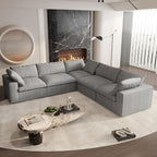 Cloud Couch Modular Sectional Sofa,160" V Shaped Convertible Couches with Corner Sofa for Living Room,5 Seater Minimalist Deep Couches,Sofa Covers Washable&Replaceable(Grey)