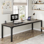 Tribesigns 78.7 Inches Extra Long Computer Desk 2 Person Desk, Double Long Desk, Workstaion for Home Office (Gray+Black)