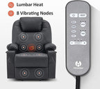 MCombo Large Power Lift Recliner Chair with Massage and Heat for Tall Elderly People, 3 Positions, Cup Holders, and USB Ports, Faux Leather 7516 (Large, Black)