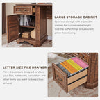 T4TREAM L Shaped Desk with Drawers,59" Farmhouse Wood Home Office Executive Desk,Charging Station,File Drawer, Storage Cabinet,Computer Desk for Work and Study (Reclaimed Barnwood)