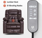 MCombo Dual Motor Small Power Lift Recliner Chair for Elderly, Lay Flat Lift Chair with Heat and Massage, Petite Lift Chair, Cup Holders, Faux Leather 7893 (Dark Brown, Small)