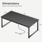 Huuger 63 x 31.5 inch Desk with Power Outlets & USB-C, 1.2 Inch Thicker Desktop, Robust Metal Tubes, Deep Computer Desk, Heavy Duty Office Work Desk, for Home Office, Black