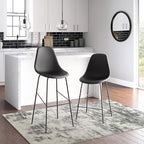 Signature Design by Ashley Forestead Modern Bar Height Bucket Barstool, 2 Count, Black