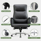 EUREKA ERGONOMIC Royal II Executive Office Chair High Back, Big and Tall with Extra Wide Seat, Silicone Leather Desk Chair Computer Chair, Modern Office Chair Home Office Desk Chairs-Gray