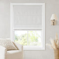 Madison Park Cordless Roman Shades, Total Blackout Window Blind Privacy Window Shades, Thermal Insulated Cordless Window Treatment for Bedroom, Living Room, Quincy, Single Panel 31" W X 64" H White