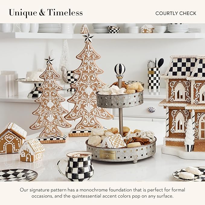 MACKENZIE-CHILDS Tabletop Christmas Tree, Decorative Tree for Christmas Decor, Small, Gingerbread Cookie