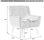 Dolonm Midcentury Modern Velvet Accent Chair with Arms, Upholstered Reading Side Chair Tufted Back Decorative Wingback Chair for Living Room Bedroom (Lavender Purple)