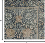 RUGGABLE x Morris & Co Machine Washable Area Rug – Honeysuckle & Tulip Blue 8x10, Stain-Resistant, Non-Slip – Large Rugs for Living Room, Bedroom, Hallway, Entryway & Office–with Cushioned Pad