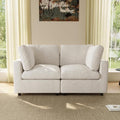 WJShome Sectional Couches for Living Room, 67 Inch Loveseat Sofa with Chenille Upholstery & Double Layer Cushions, Modern Apartment Size Modular Couch for Bedroom，Beige