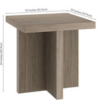 Henn&Hart 22" Wide Square Side Table in Antiqued Gray Oak, for Home, Living Room, Bedroom, Entertainment Room, Office