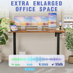 Homall Electric Standing Desk with Drawer, Height Adjustable Sit Stand Up Desk with 3 Memory Presets for Home Office Computer Desk with Two-Piece Desktop