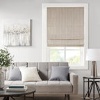 Madison Park Galen Cordless Roman Shade, 34"W x 64"H, Sheen Taupe – Room Darkening, Thermal Insulated, Energy Efficient Window Blind with Subtle Sheen Basketweave Fabric for Privacy