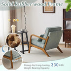 VINGLI Upgraded Premium Corduroy Accent Chairs Set of 2,Upholstered Arm Chair,Solid Wood Comfy Reading Chair with Pillow, Mid Century Modern Chairs for Living Room,Bedroom,Light Teal