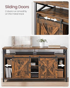 VASAGLE TV Stand for 65 Inch TV, Entertainment Center, TV Table and Console, TV Cabinet with Adjustable Shelves, Industrial Design, Rustic Brown and Black ULTV071B01