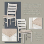 Signature Design by Ashley Skempton Cottage Dining 7 Piece Set – Rectangular Table & 6 Upholstered Chairs | Coastal Chic Meets Farmhouse, Whitewash