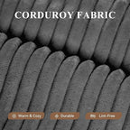 Modular Sectional Sofa with L-Shape Chaise,Cloud Sectional Modern Sleeper Couch with Deep Seat,Sponge Compression Sofas No Assembly Required (Dark Gray-Corduroy Fabric) 1PCS