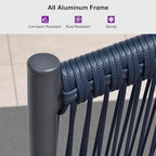 PURPLE LEAF 4 Pieces Patio Conversation Set Outdoor Wicker Furniture with Aluminum Table and Rattan Chairs Sofa Cushions Included for Porch Backyard Garden Balcony Gray