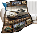 Tank Throw Blanket - Gifts for Military Fans, Soft Warm Cozy Fleece for Boys, Men, Girls, Women, Kids, Adults - Sofa, Couch, Bed Cover 60"x50"