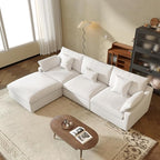 JACH L-Shaped Sectional Couches for Living Room, Cloud Sectional Couch with Deep Seat, Modular Sectional Sofa with Chaise, Covers Removeable & Washable, Sofas Furniture for Living Room, White